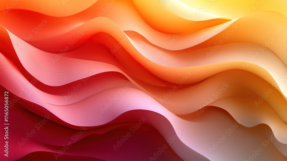 Poster abstract waves in vibrant colors create a fluid, dynamic composition.