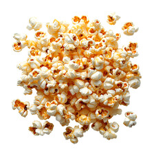 Sweet Popcorn Pile Isolated Transparent Background.