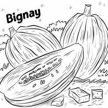 A coloring page featuring bignay, a tropical fruit. Perfect for educational materials or children's activities.  Provides a fun way to learn about exotic fruits.