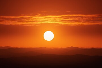 arafed view of a sunset with a plane flying in the sky