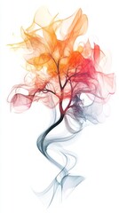 Abstract Colorful Tree Painting - A Vibrant Artistic Representation of Nature's Beauty
