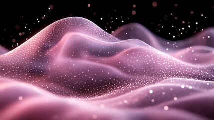 Pink Glittering Waves Abstract Background Design