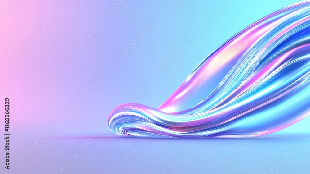 Poster abstract flowing design in pastel colors with a smooth texture.