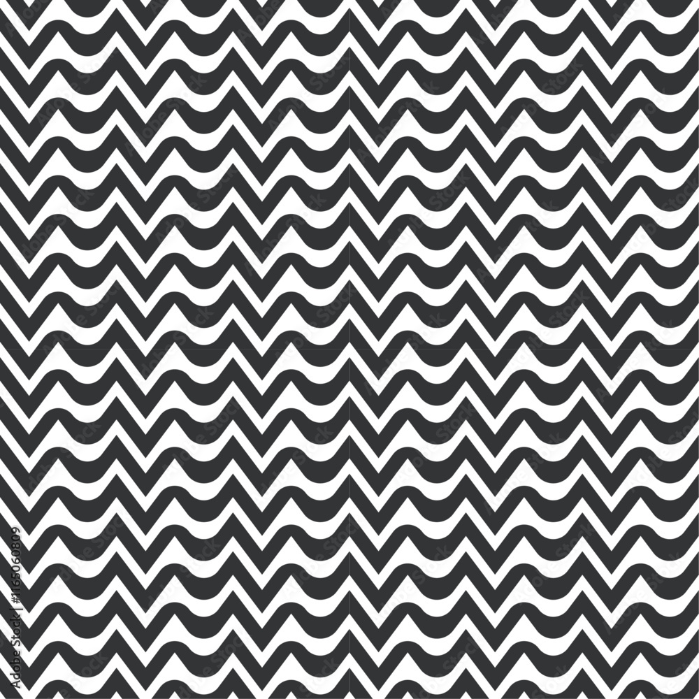 Poster black and white effect wavy pattern. vertical lines, curved alternating.