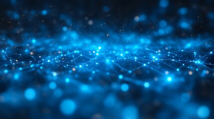 Abstract Blue Network Lightscape Digital Art