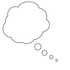 Trending thinking bubble icon. think bubble icon flat design