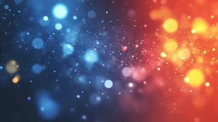 Fototapeta premium Abstract Blue and Orange Bokeh Background with Particles