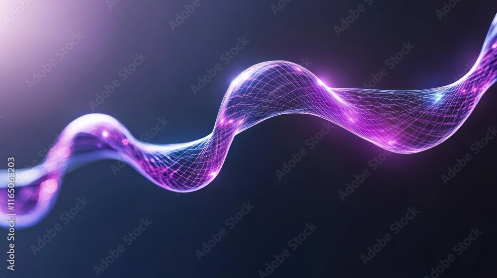 Aufkleber abstract representation of a wave with glowing particles.