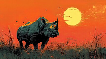 A cover page depicting an African rhino, representing habitat destruction, poaching, and the fight for survival of this iconic endangered species in a rapidly changing world. 