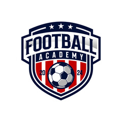 Football Academy Badge Logo Design Template. Sport Team Identity Vector Illustration.