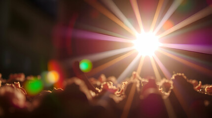 A tight close-up shot of Miscellaneous Mockup showcasing bright lens flare, light streaks, vibrant colors, and detailed focus