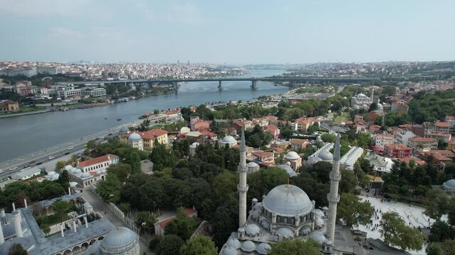 Mosque in Seaside Aerial View