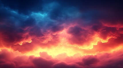 Obraz premium Fiery Cloudscape A Dramatic Celestial Display