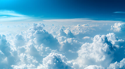 Aerial view of fluffy white clouds