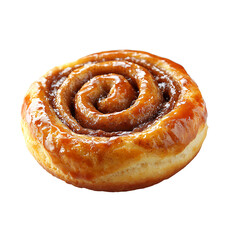 Delicious Sweet Cinnamon Roll Pastry Transparent Background.