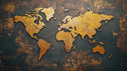 Vintage World Map Design with Space for Text Overlay