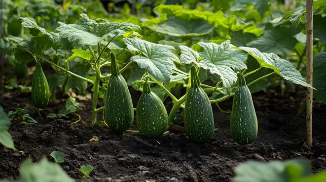 Pointed Gourd plants growing outside