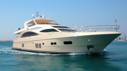 Fototapeta premium Luxury Yacht Cruising on Calm Waters