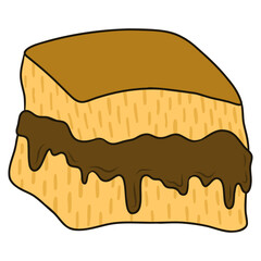 illustration of a martabak chocolate cake