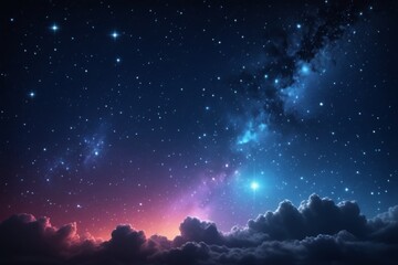 starry night sky with clouds and stars
