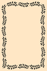 Ancient type border design concept of floral art isolated on light brown background - vector illustration