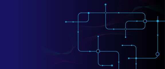 Vectors Abstract connecting lines and dots., Social networking, network connection and global communication technology background