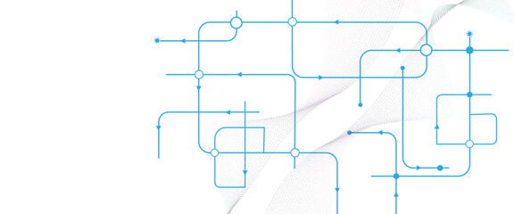 Abstract background electronic printed circuit board, with dot and connection line.