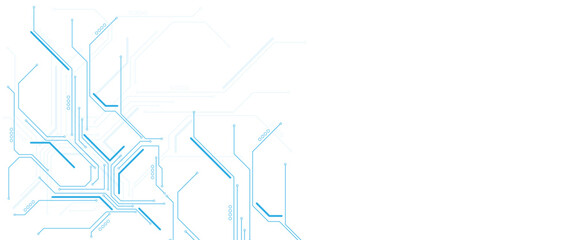 Vectors Technology blue circuit diagram. High-tech connection system on a white background.