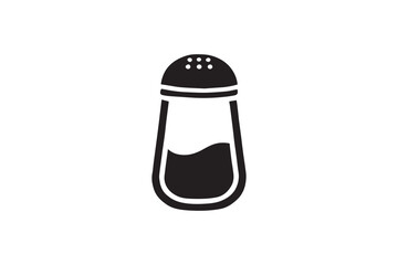 simple and unobtrusive Sugar Shaker black and white vector silhouette illustration isolated in white background
