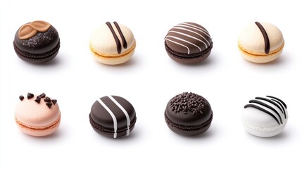 Obraz premium Assorted macarons displayed in an elegant arrangement.