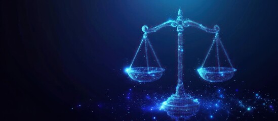 Digital Scales of Justice in Blue