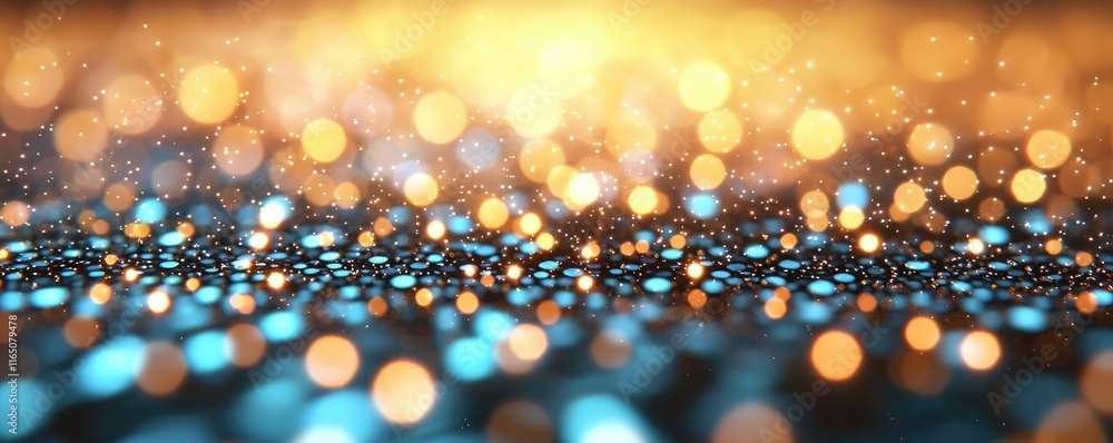 Poster sparkle abstract background concept. colorful bokeh lights create a dreamy, festive atmosphere in a 