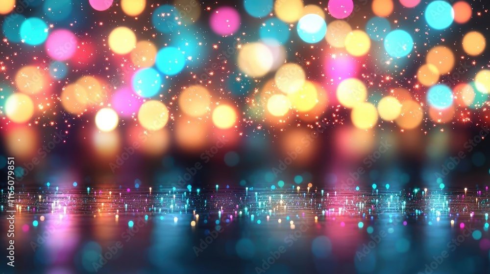 Aufkleber Sparkle abstract background concept. A vibrant display of colorful lights reflecting on a surface, creating a festive atmosphere.