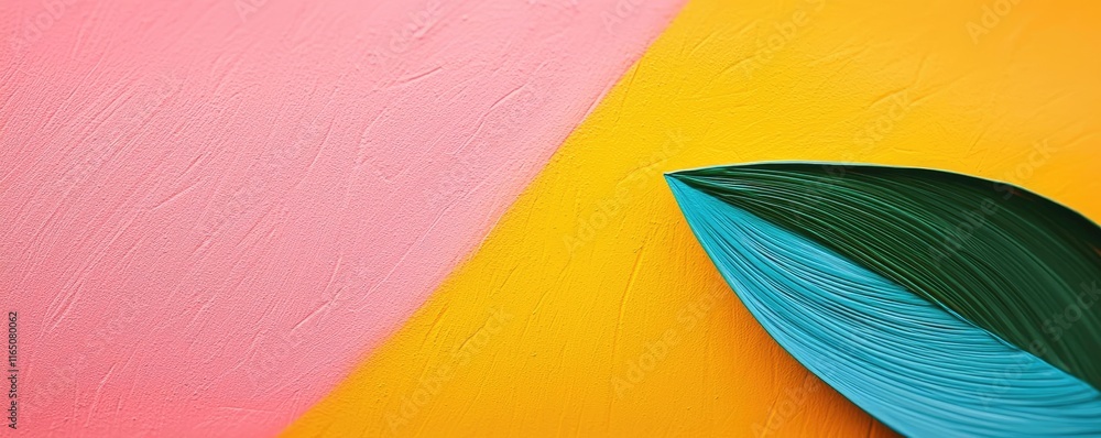 Aufkleber graffiti abstract background concept. colorful abstract composition featuring a leaf on vibrant pink
