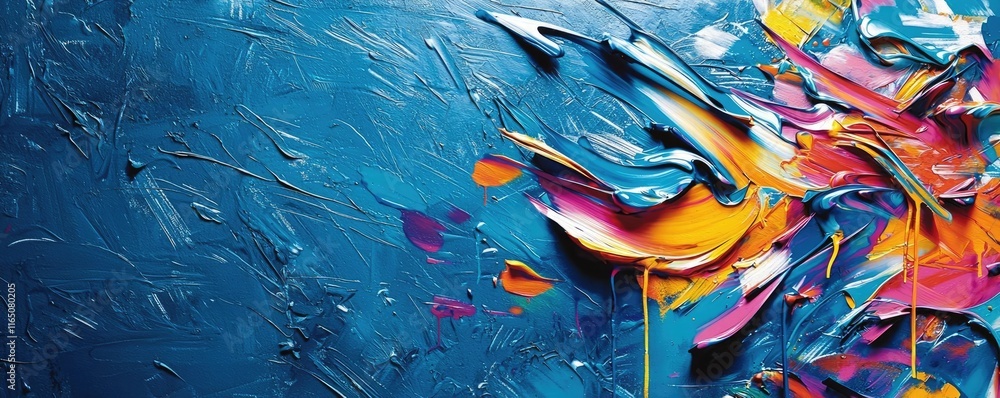 Poster graffiti abstract background concept. vibrant abstract artwork featuring bold colors and dynamic bru