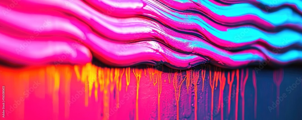 Aufkleber Graffiti abstract background concept. Vibrant paint texture with colorful waves and drips for artistic backgrounds.