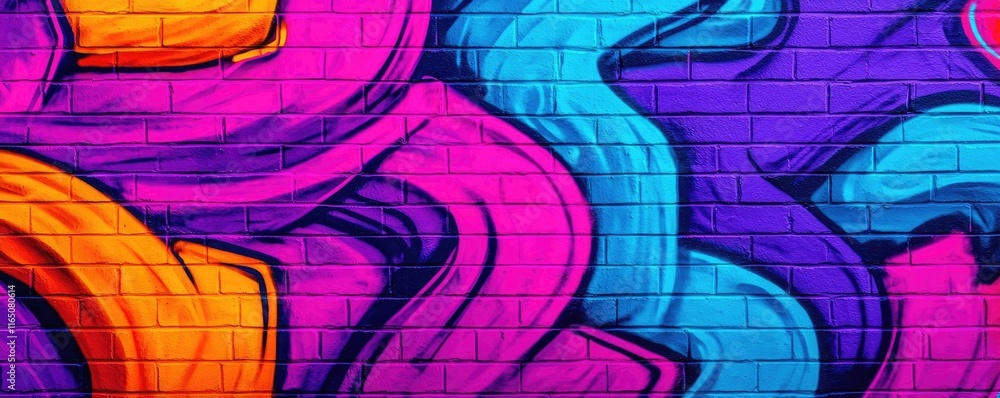 Poster graffiti abstract background concept. vibrant graffiti art with bold colors and dynamic shapes on a 