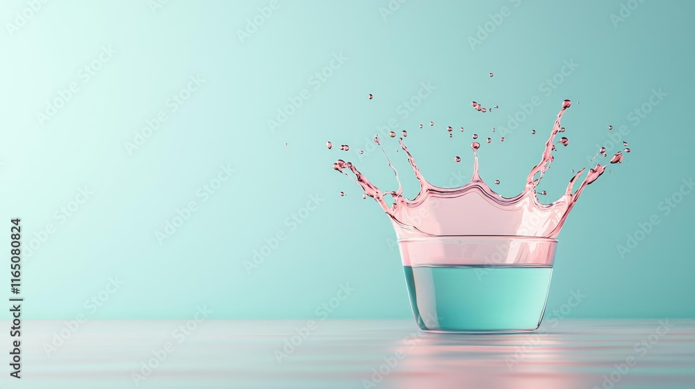 Poster Droplets abstract background idea. A vibrant splash captured in clear water, adding a dynamic touch to any visual narrative.
