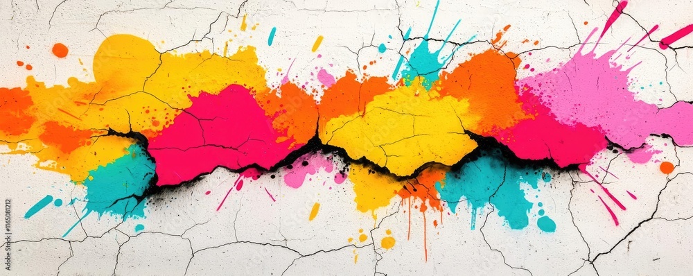Poster Graffiti abstract background concept. A vibrant abstract splash of colors creating a dynamic artistic expression.