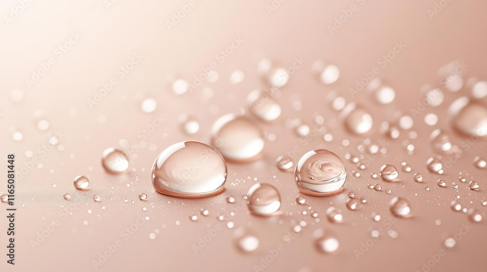 Poster droplets abstract background idea. close-up of water droplets on a smooth surface, showcasing nature