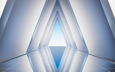 A glowwing technological tunnel in dark background,3d rendering