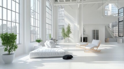 Sunlit Minimalist Loft Apartment Interior Design