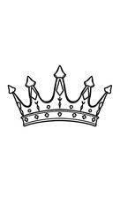 Fototapeta premium A thick-lined doodle of a crown with simple geometric details, drawn in bold outlines with no fill color, placed on a plain white background.