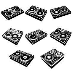 DJ controller silhouette art illustration