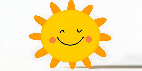 Cheerful Sun Illustration, Bright, Happy, and Joyful Summer Symbol radiates positivity and warmth.