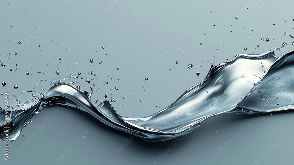 Poster Droplets abstract background idea. Dynamic wave of water splash, showcasing fluid motion and serene beauty.