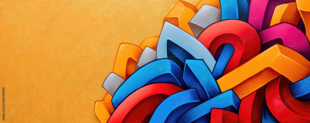 Aufkleber Graffiti abstract background concept. Vibrant abstract design with colorful shapes and patterns against a warm background.
