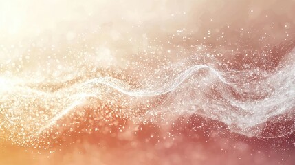 Fototapeta premium Droplets abstract background idea. A soft abstract background featuring light waves and sparkling particles in warm tones.