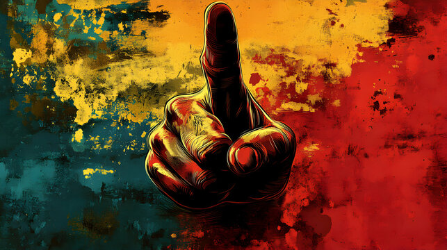 Accusatory Finger, Grunge Art,  Directing a Choice, Boldly, Now