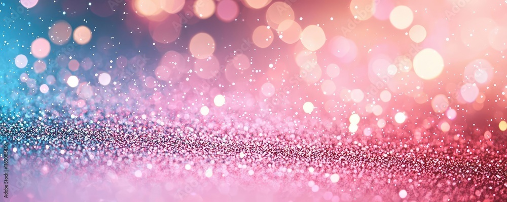 Poster sparkle abstract background concept. a vibrant blend of sparkling glitter with colorful bokeh lights